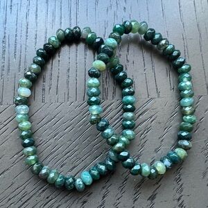 Moss agate donut bracelet SIZE 6.5-7’